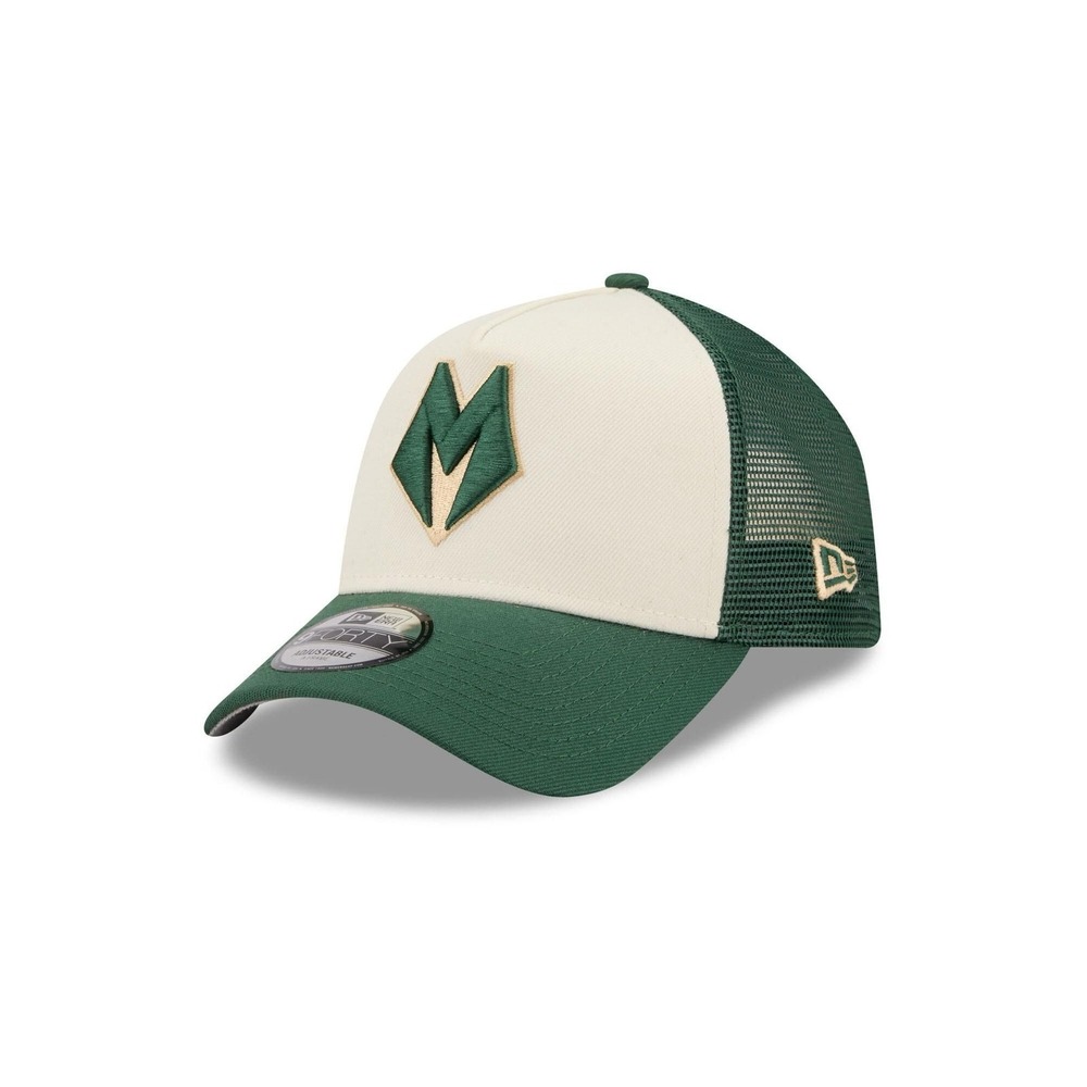 Milwaukee Bucks New Era City Edition 2025 9FORTY Trucker Snapback Hat Cap OSFM